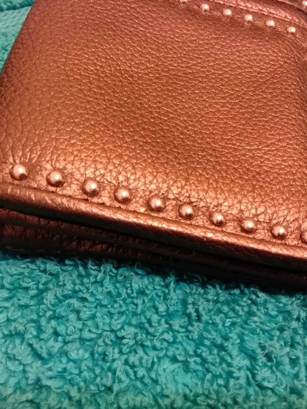 Brighton Pretty Tough Olive Studded Leather Zip Wallet - Classic RFID
